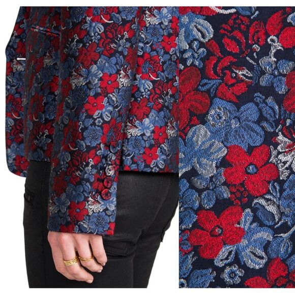 NWT BCBG Max Azria XS Kamryn Paisely Jaquard Blazer Jacket Luxury Statement - Picture 13 of 16